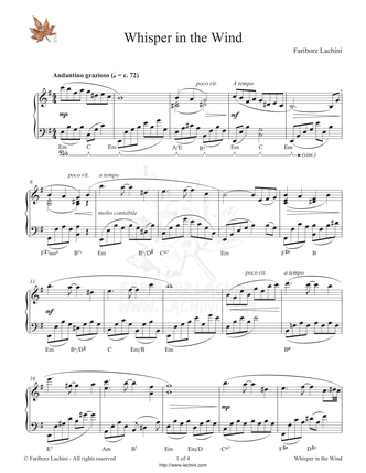Whisper in the Wind Partitura
