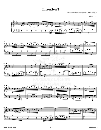 Invention 3 Sheet Music