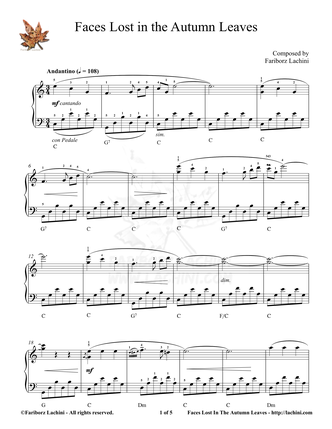 Faces Lost In The Autumn Leaves Partitura