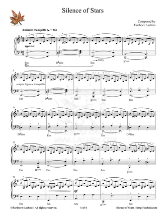 Silence of Stars Partitura