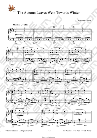 The Autumn Leaves Went Towards Winter Partitura